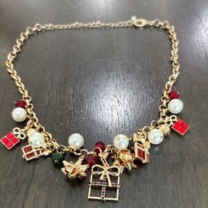 Elegant Gold Necklace with Festive Charms